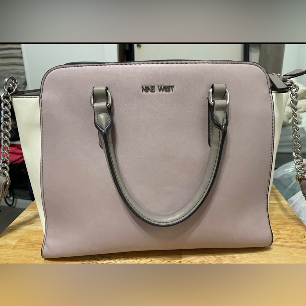 Nine West Gray and Purple Satchel Sophisticated Design